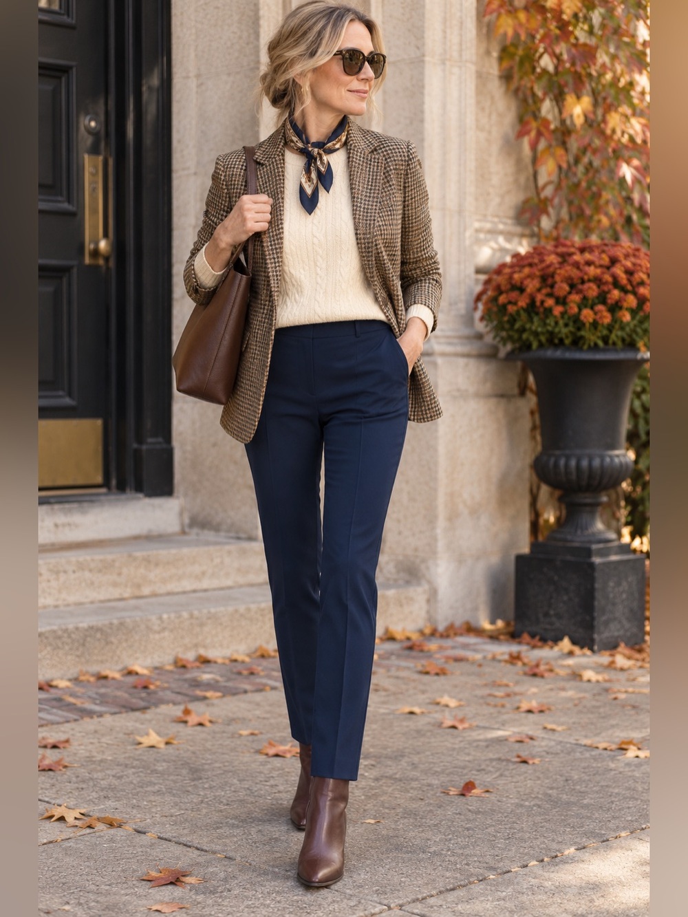 NWT Lauren Ralph Lauren Petite Wool Slim Leg Pants Navy 2P